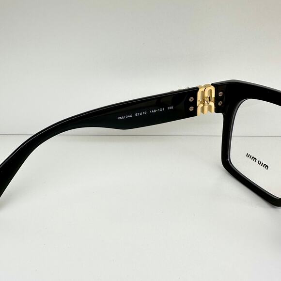 MIU MIU Womens Eyeglasses Black Square Full Rim frames 52-19mm Rx-able Womens